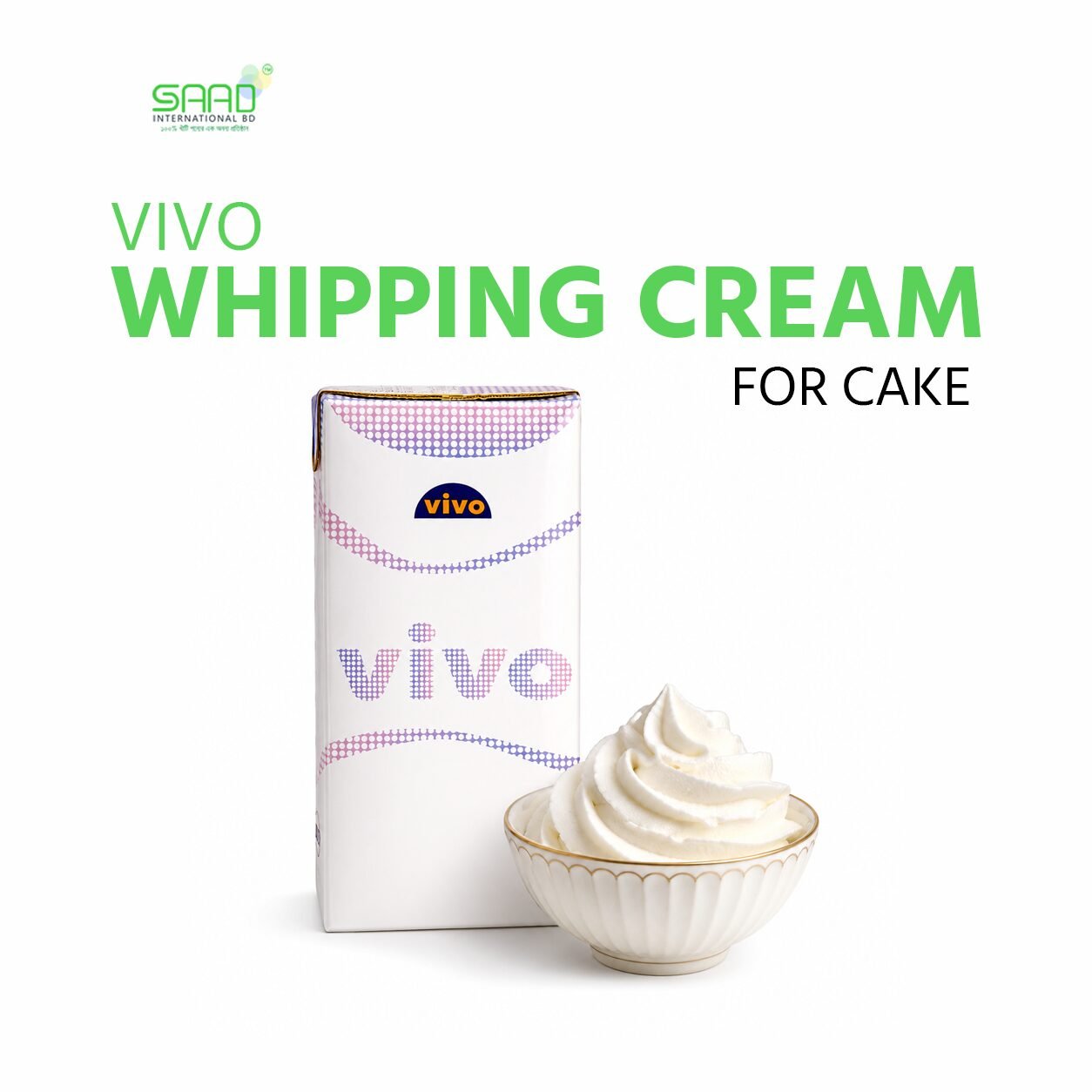 36 Vivo Whipping Cream For Cake - 1100Gm - Image 1