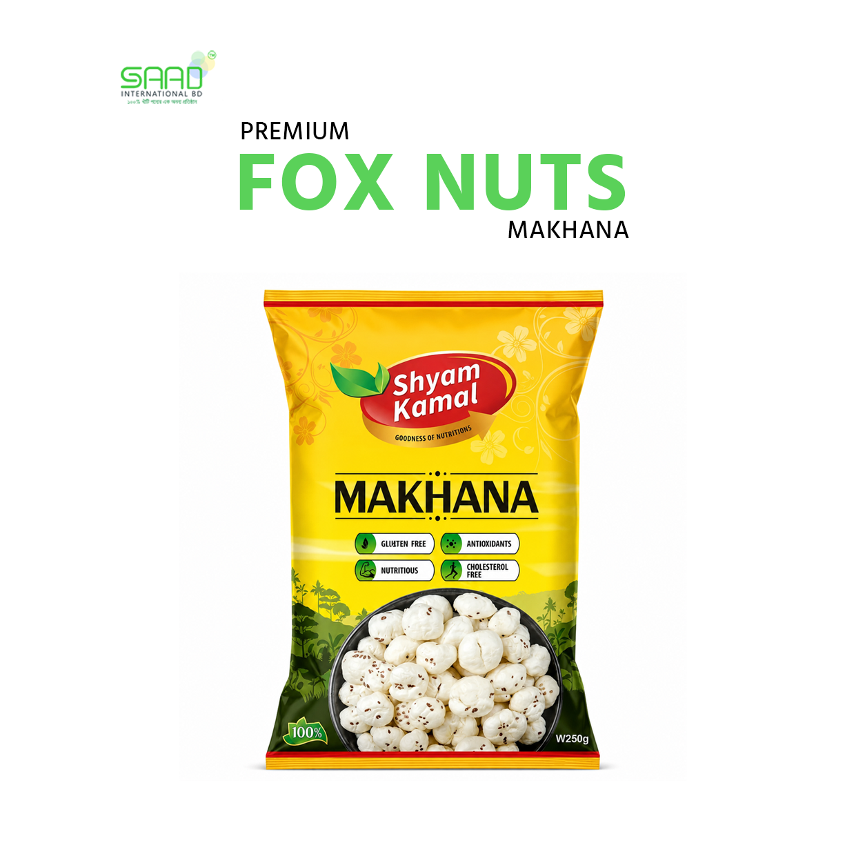 56 Premium Fox Nuts Makhana (মাখনা) - 250gm Pack - Image 1